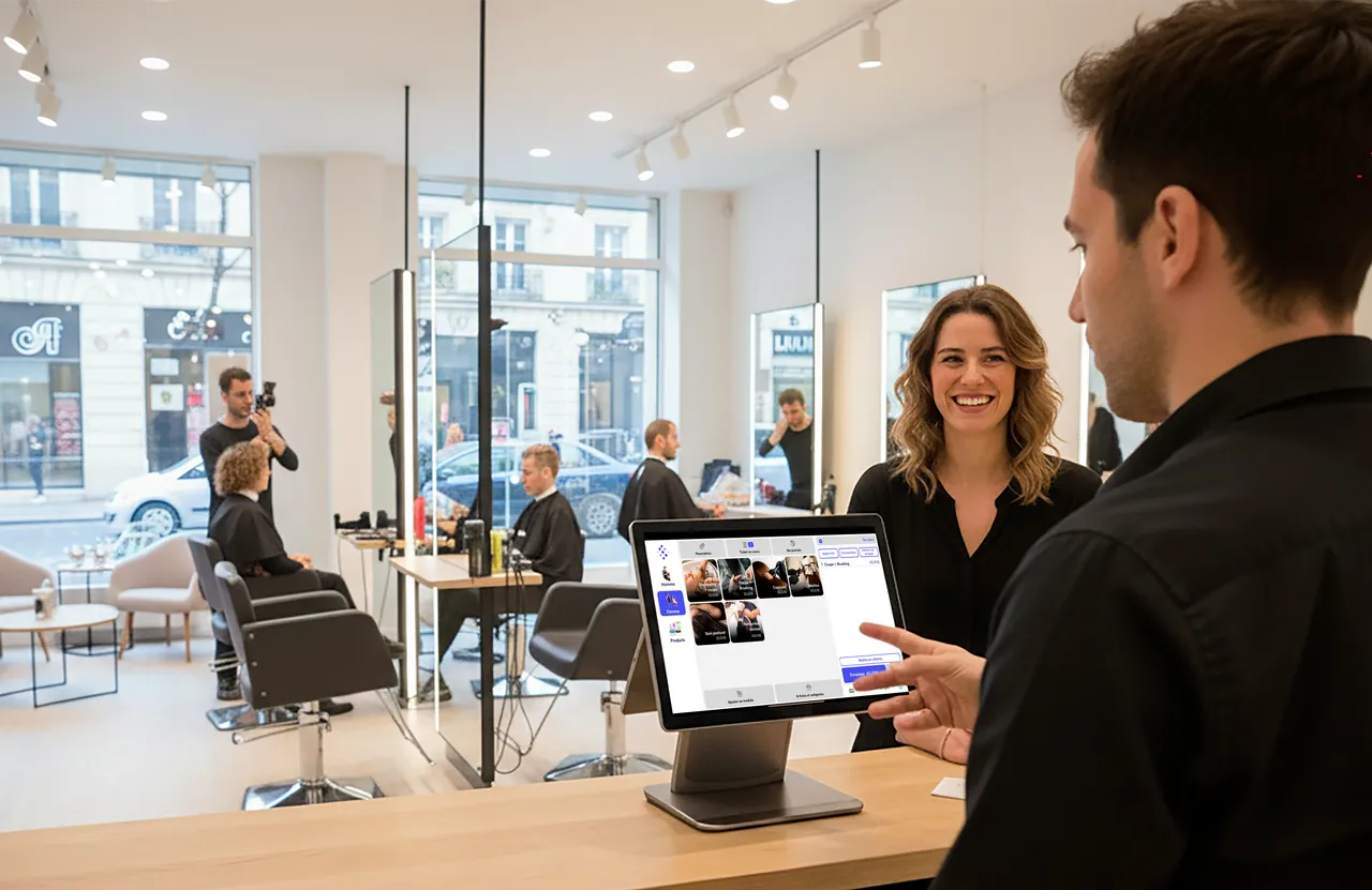 Encaissement sans friction sur caisse enregistreuse shopcaisse en service