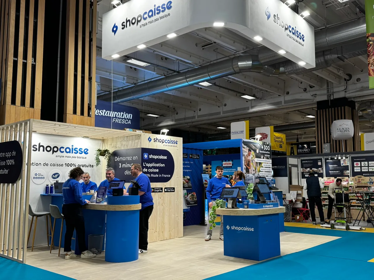 stand shopcaisse lors du salon snack show