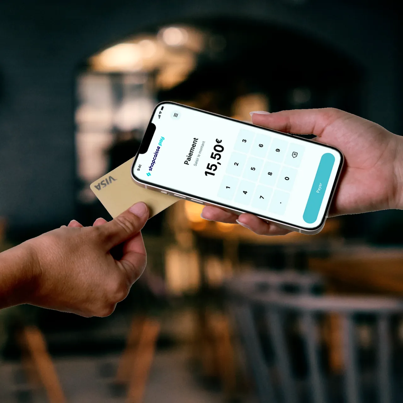 TPE shopcaisse pay connecté à une caisse tactile