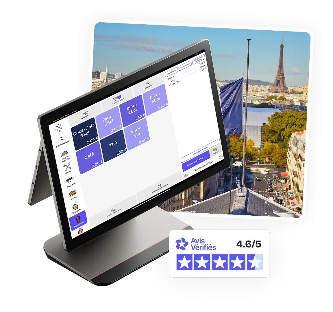 Caisse enregistreuse shopcaisse, application Made in France.