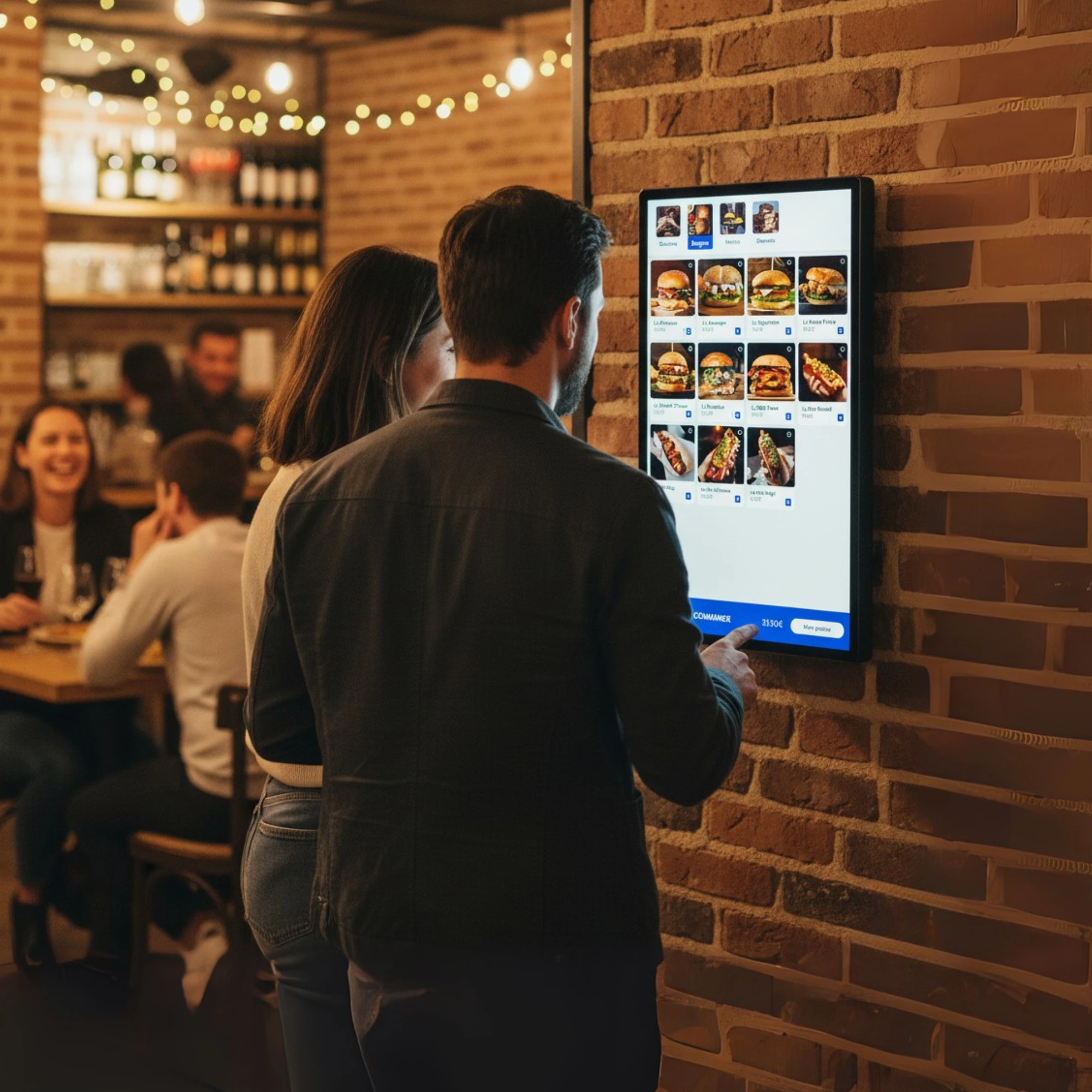 Borne de commande shopcaisse en restaurant fast-food