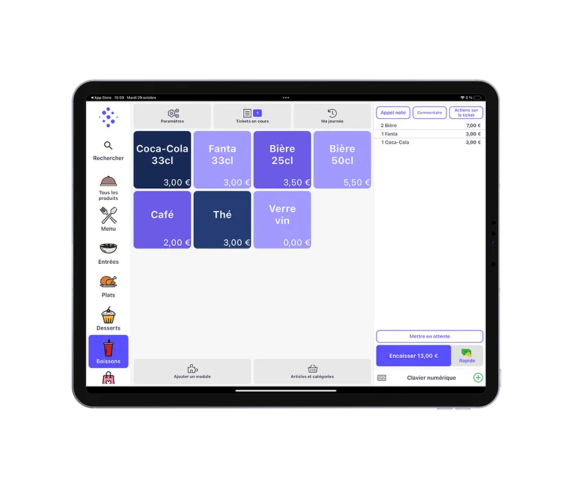Caisse Tablette shopcaisse en location