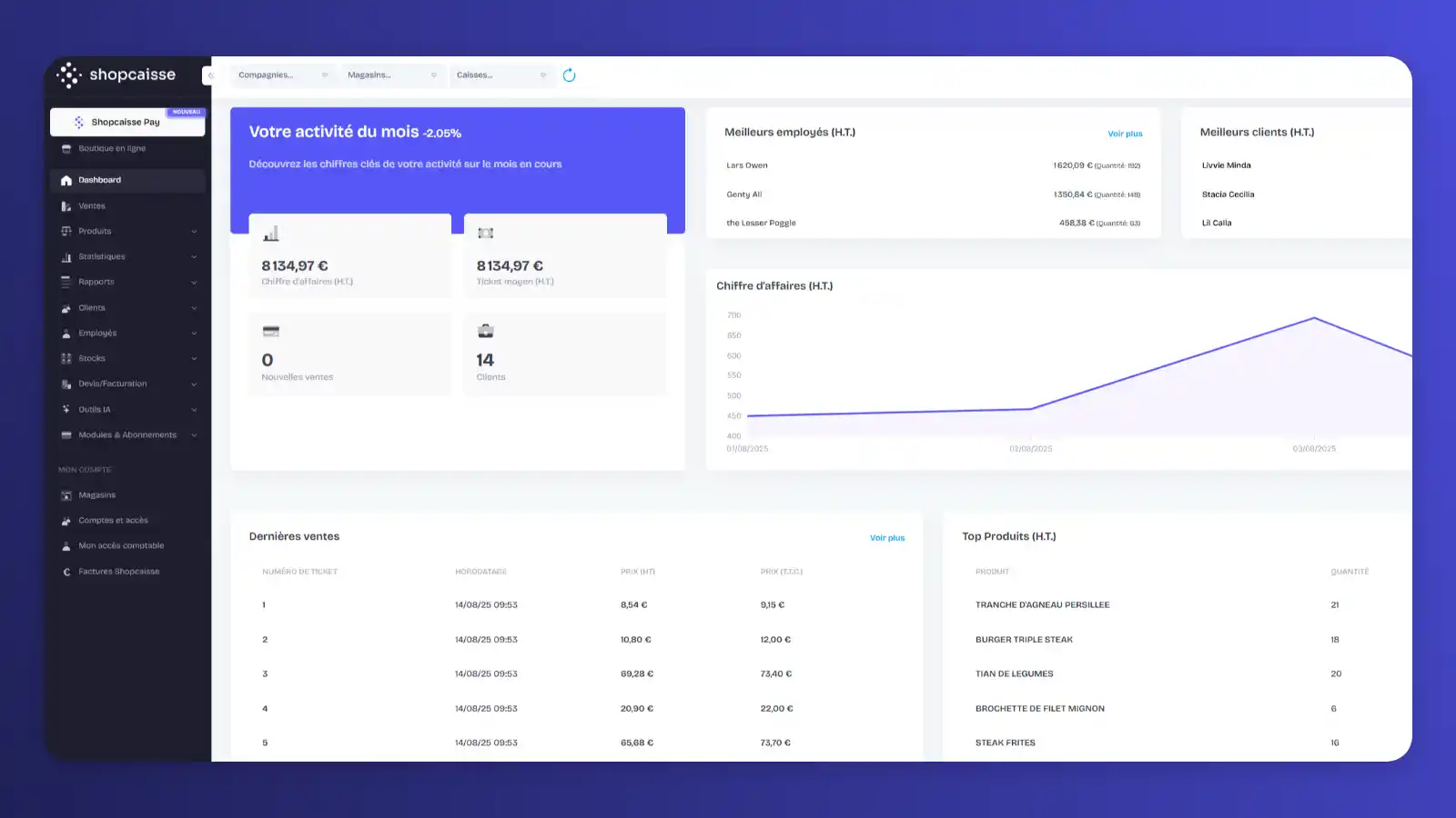 back office caisse enregistreuse petit commerce