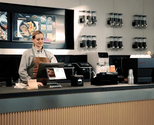 Afficheur client shopcaisse en caisse de commerce